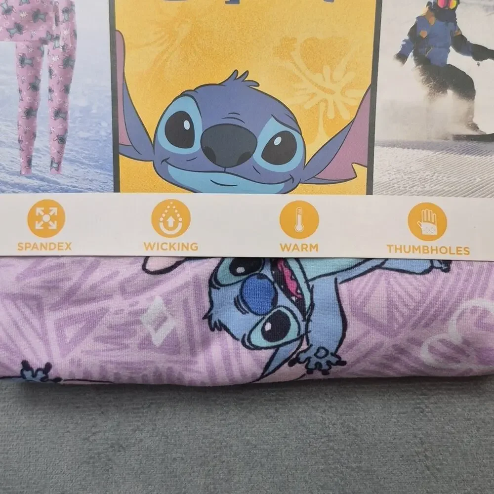 Girls Disney Lilo & Stitch Climate Right Cuddl Duds Thermal Underwear Pajamas XS